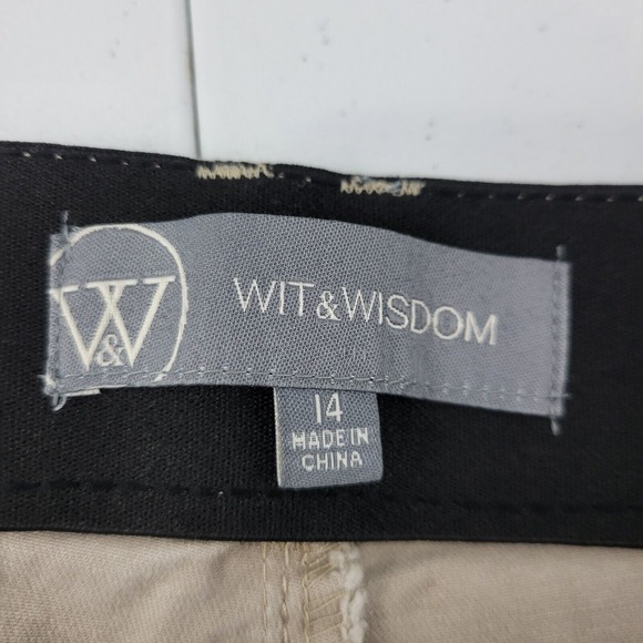 Wit &‎ wisdom jeans women's size 14 tan brown 1610 36x26 slim skinny - Picture 10 of 12